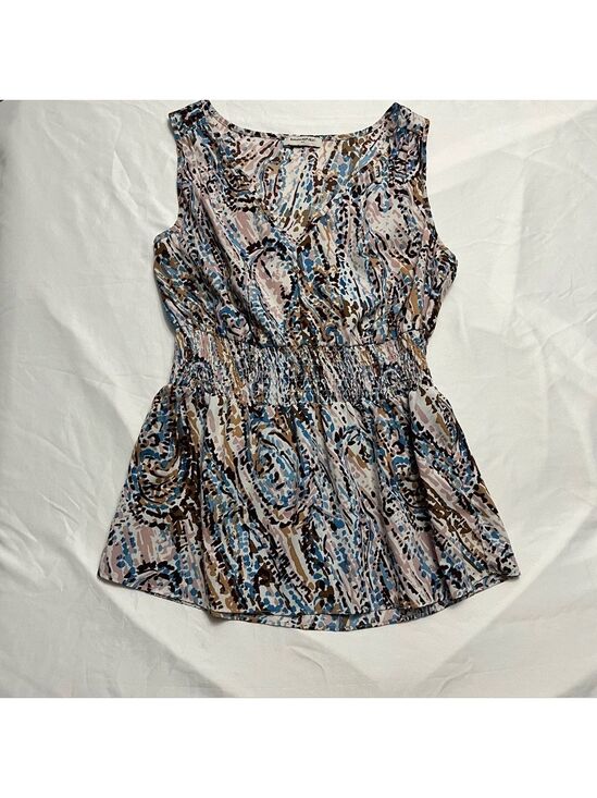 Banana Republic Tops - 3/ $20 Banana Republic Abstract Print Smocked Peplum Blouse S